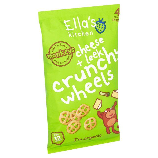 Ella's Kitchen Cheese &amp;amp; Leek Organic Crunchy Wheels, 12 mths+ Multipack