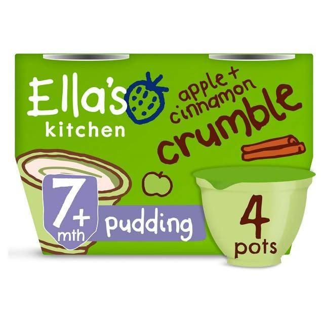 Ella's Kitchen Organic Apple and Cinnamon Crumble Baby Dessert Pot Multipack 7+ Months 4 x 80g