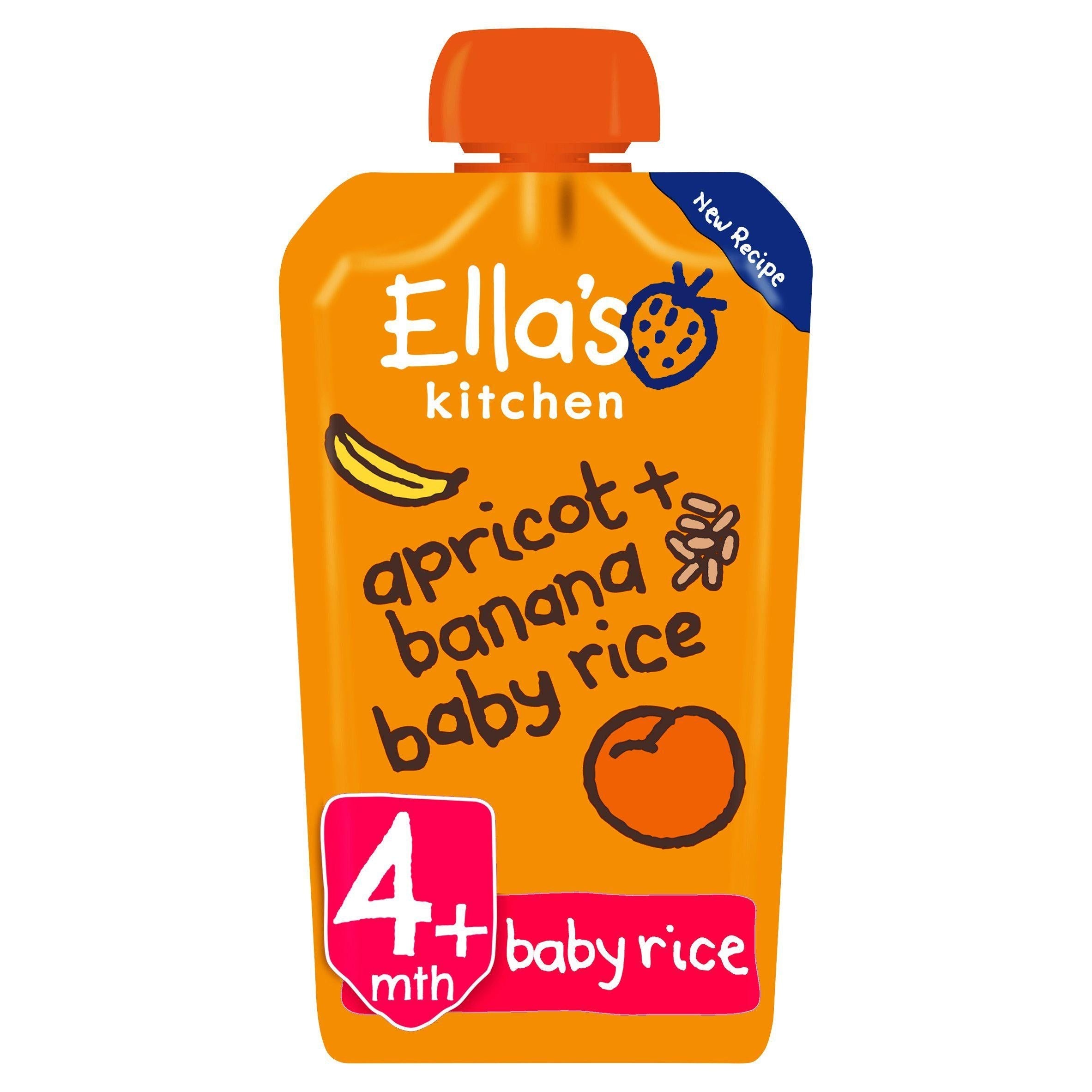 Ella's Kitchen Organic Apricot &amp;amp; Banana Baby Rice Baby Food Pouch 4+ Months 120g