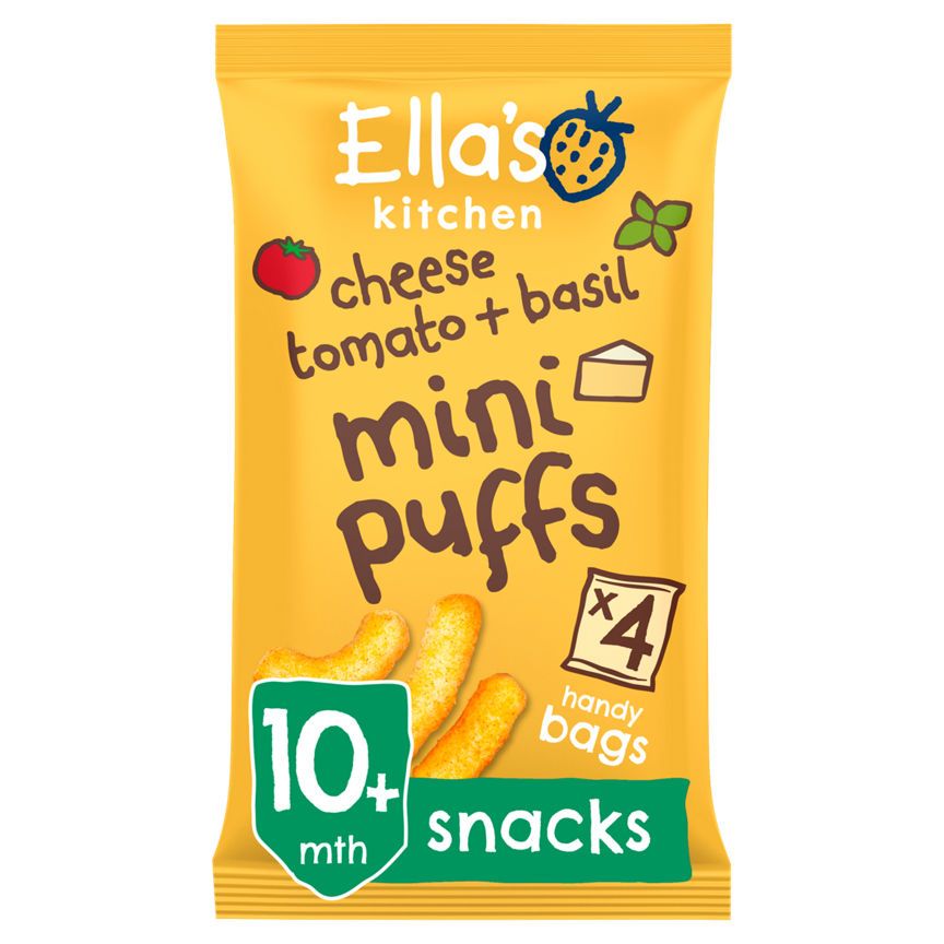 Ella's Kitchen Organic Cheese and Tomato+Basil Mini Puffs Multipack Baby Snack 10+ Months