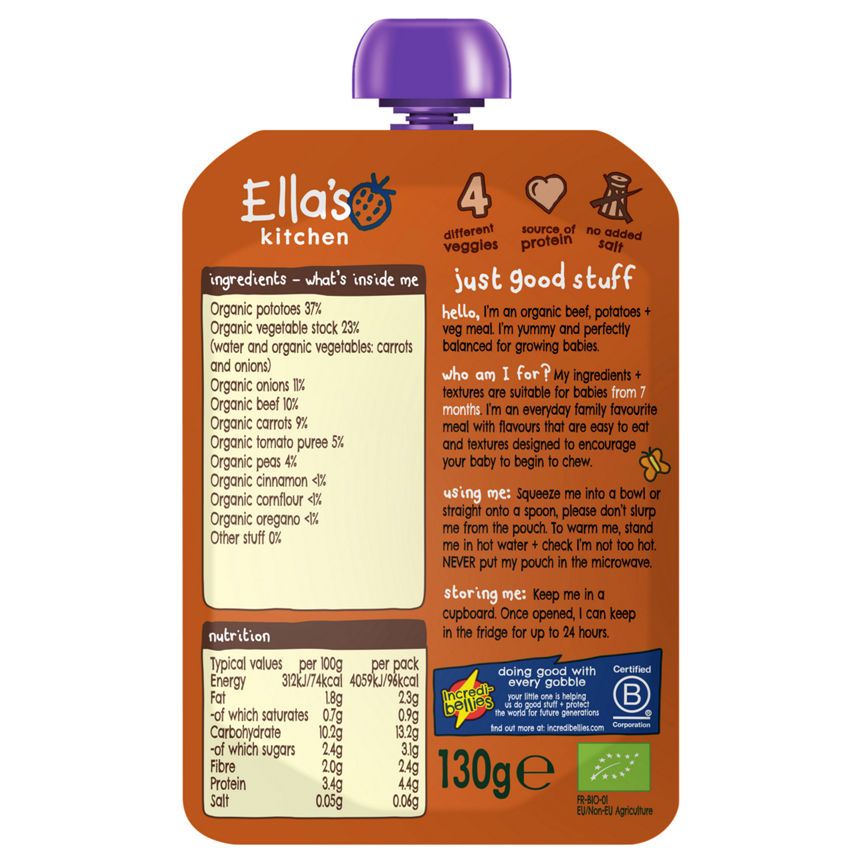 Ella's Kitchen Organic Cottage Pie Baby Pouch 7+ Months