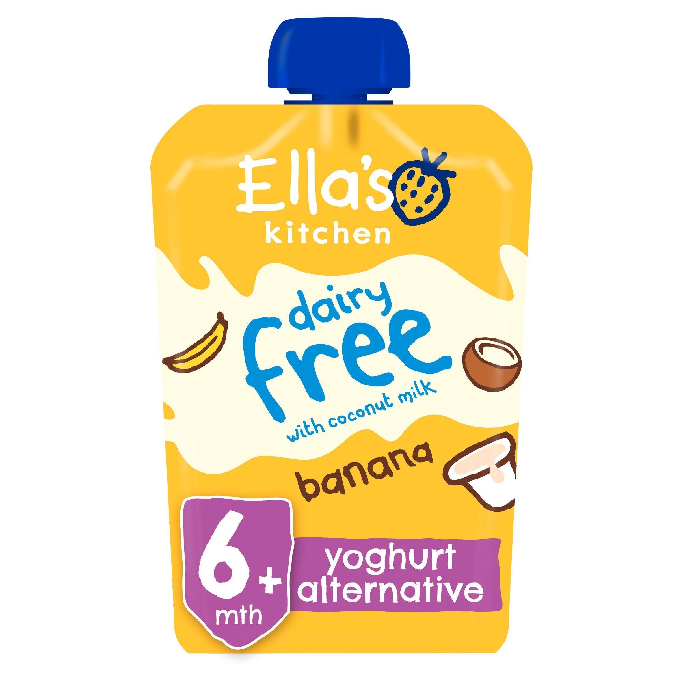 Ella's Kitchen Organic Dairy Free Coconut Yoghurt with Banana Baby Food Pouch 6+ Months 90g