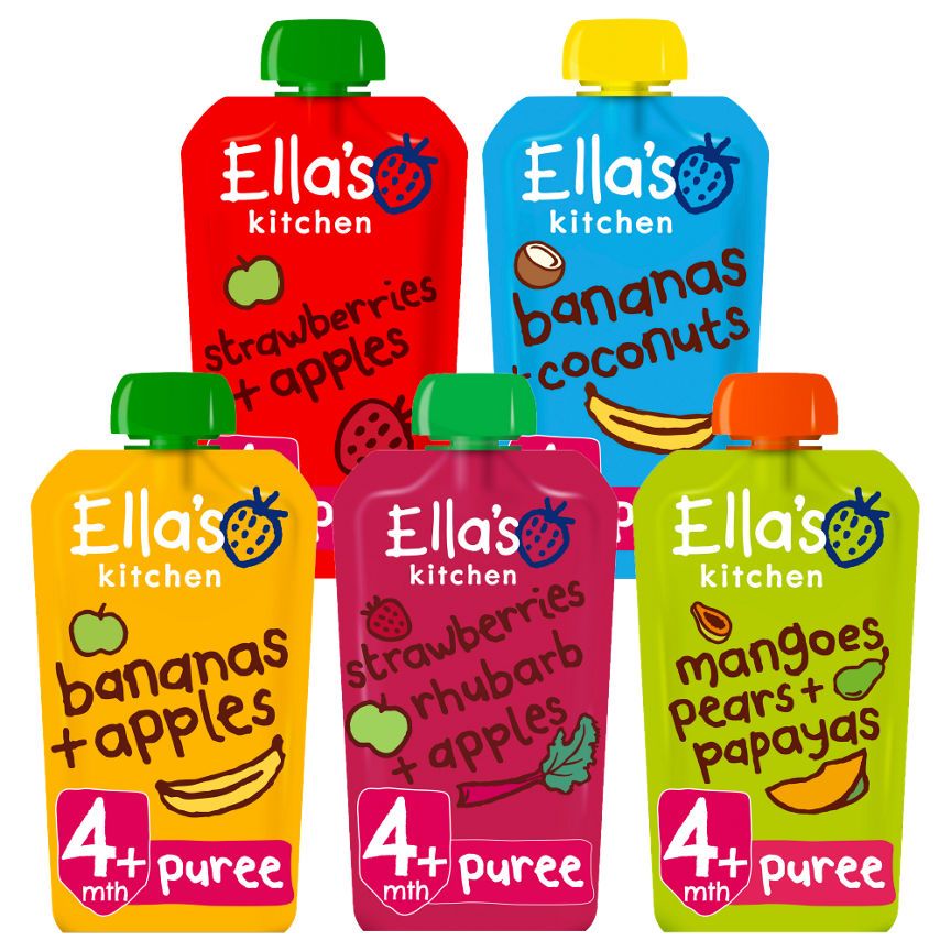 Ella’s Kitchen Organic Fruit Favourites Baby Food Pouch 5x120g Bundle (4+ Months)