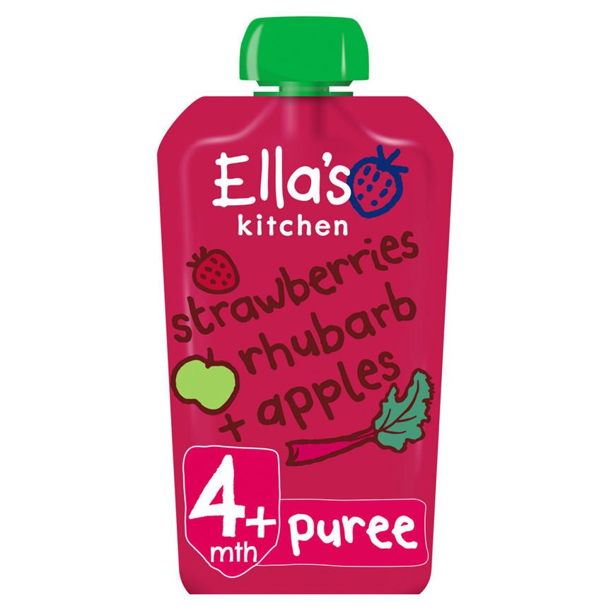 Ella's Kitchen Organic Strawberries, Rhubarb and Apples Baby Food Pouch 4+ Months