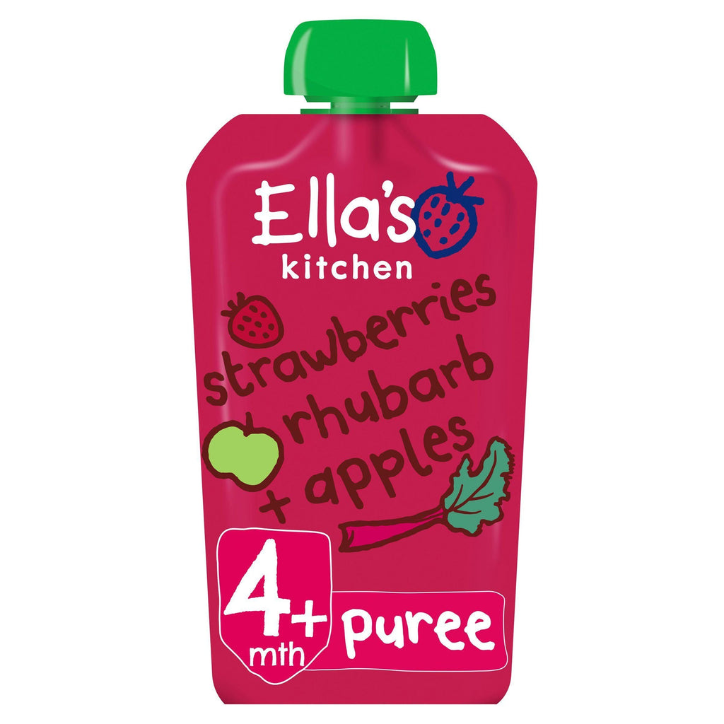 Ella's Kitchen Organic Strawberries, Rhubarb & Apples Baby Food Pouch 4+ Months 120g