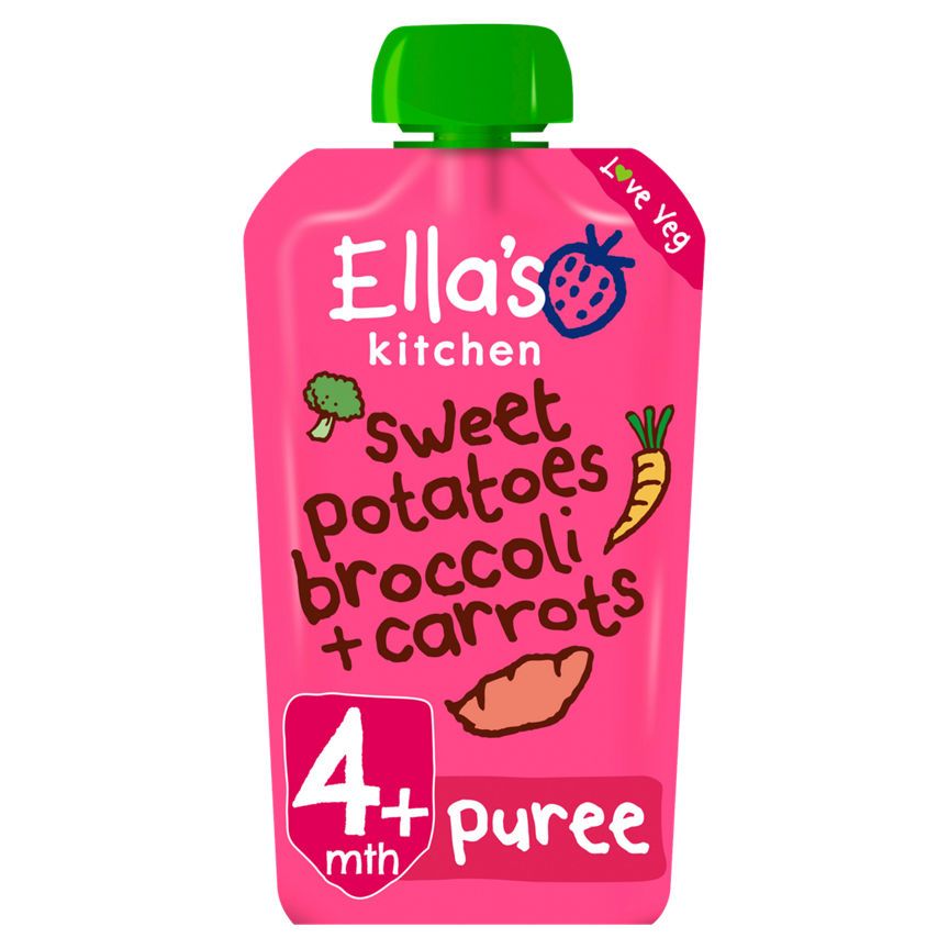 Ella's Kitchen Organic Sweet Potatoes, Broccoli and Carrots Baby Pouch 4+ Months