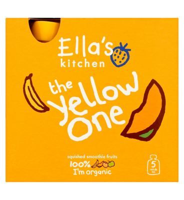 Ella's Kitchen Organic The Yellow One Smoothie Multipack Baby Food Pouch 6+ Months 5x90g