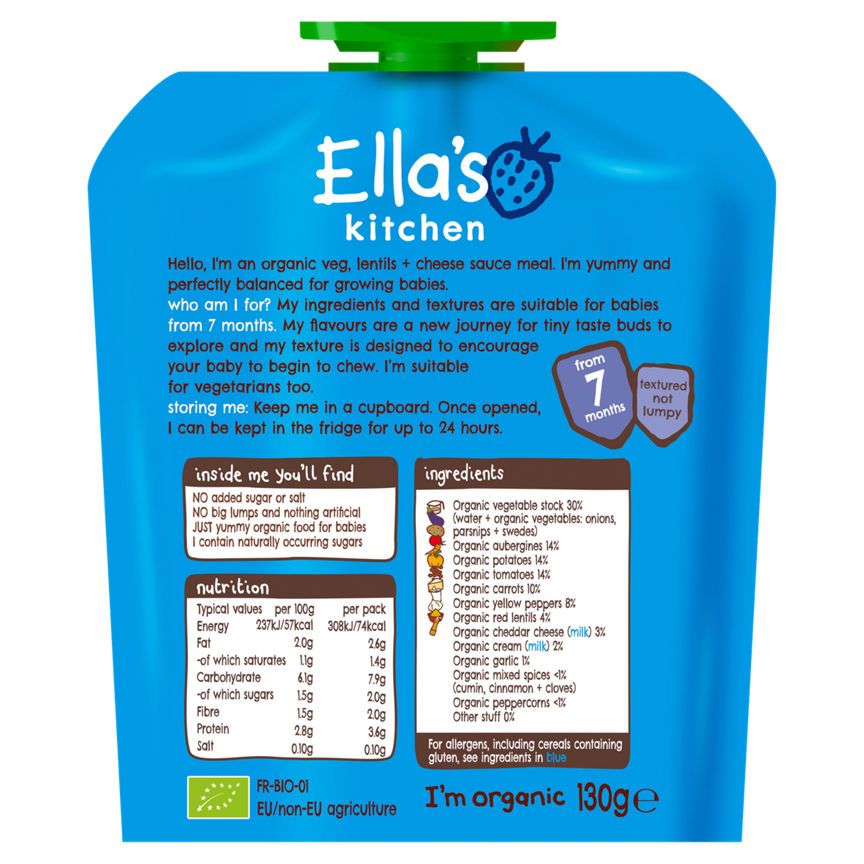 Ella's Kitchen Organic Veggie Moussaka Baby Pouch 7+ Months