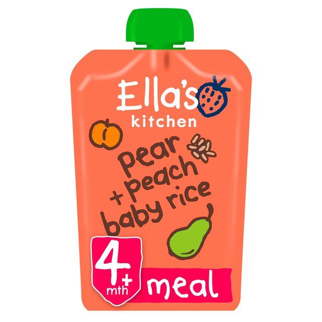 Ella's Kitchen Pear and Peach Baby Rice Baby Food Pouch 4+ Months   120g