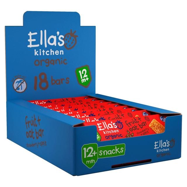 Ella's Kitchen Strawberry &amp;amp; Apple Organic Oat Bars, 12 mths+ Multipack