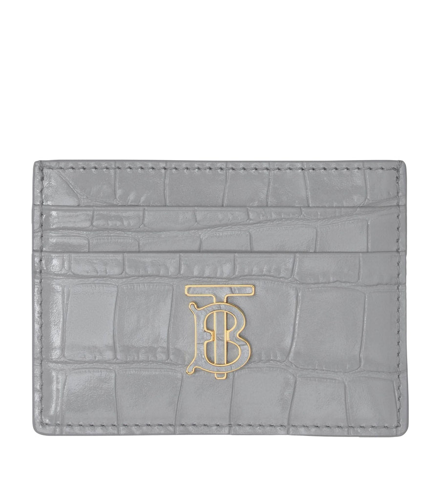 Embossed Leather TB Monogram Card Holder