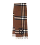 Embroidered Cashmere Check Scarf