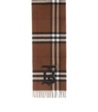 Embroidered Cashmere Check Scarf