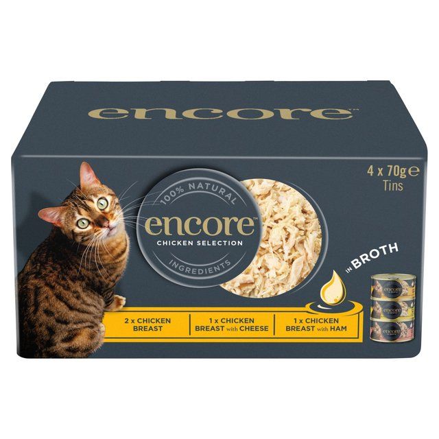 Encore Cat Broth Tin Chicken Selection   4 x 70g