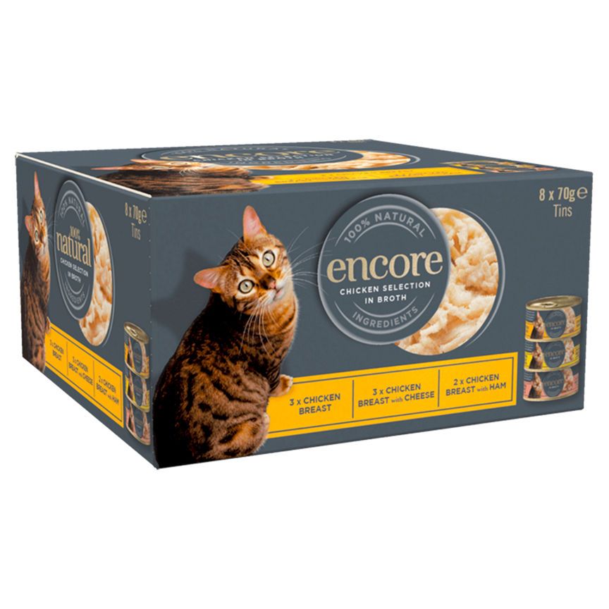 Encore Chicken Selection in Broth Adult Cat Food Tins