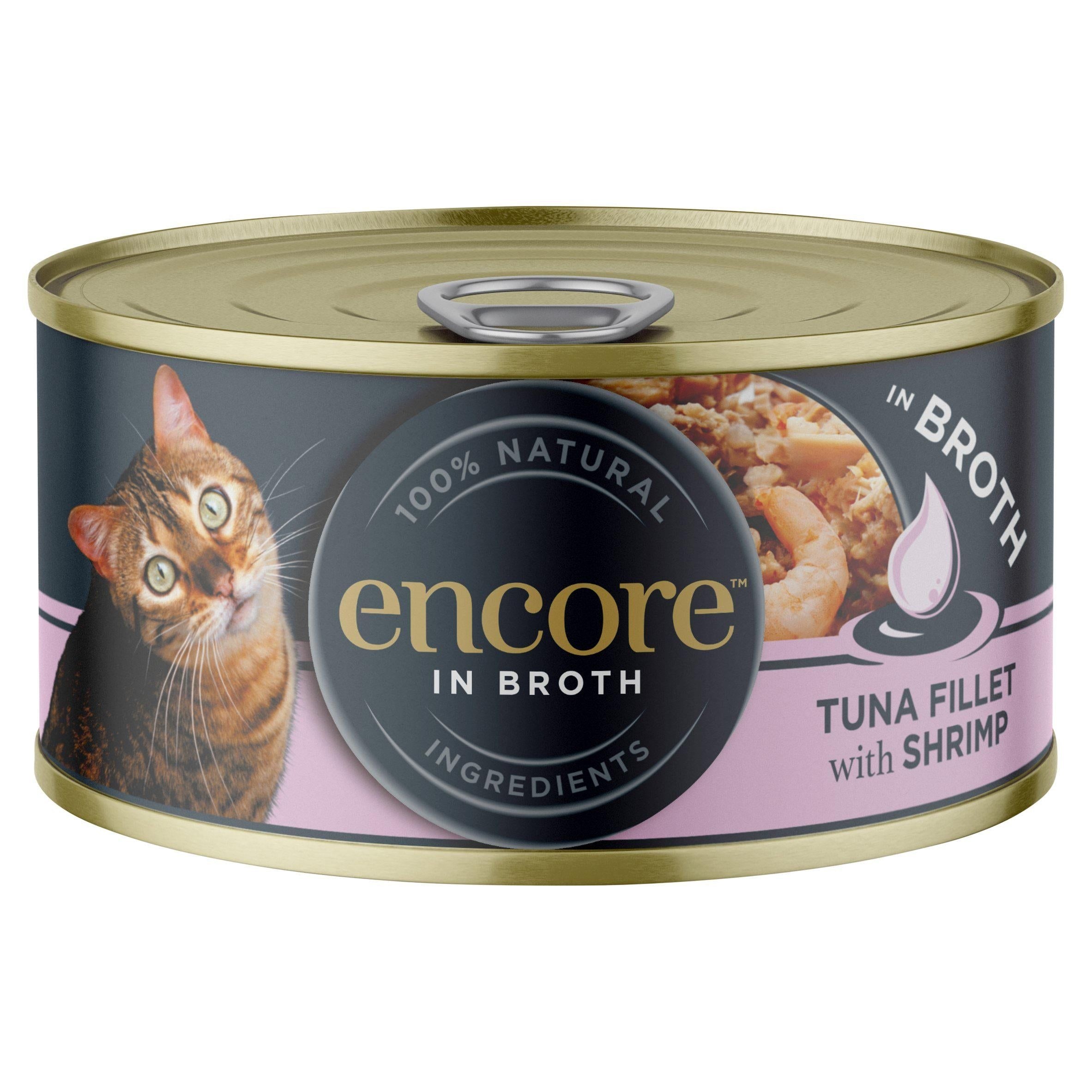 Encore Natural Tuna With Shrimp In Broth Cat Tin 70g