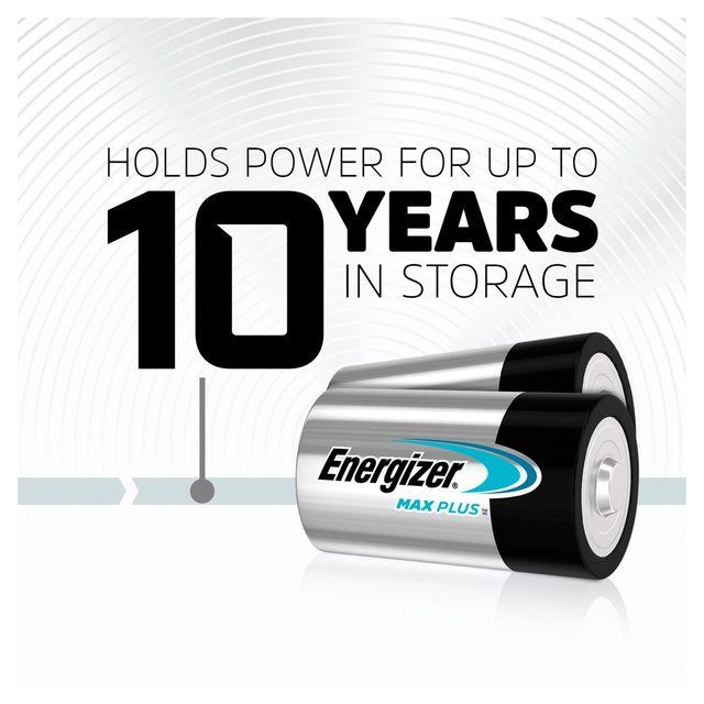 Energizer Max Plus D Batteries Alkaline   2 per pack