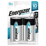 Energizer Max Plus D Batteries Alkaline   2 per pack