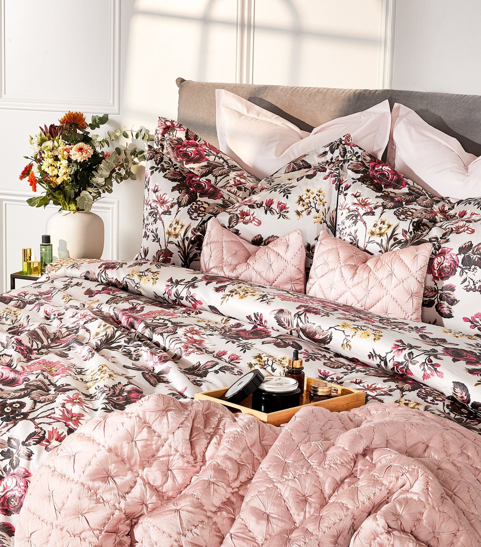 English Rose Super King Duvet Cover Set (260cm x 220cm)