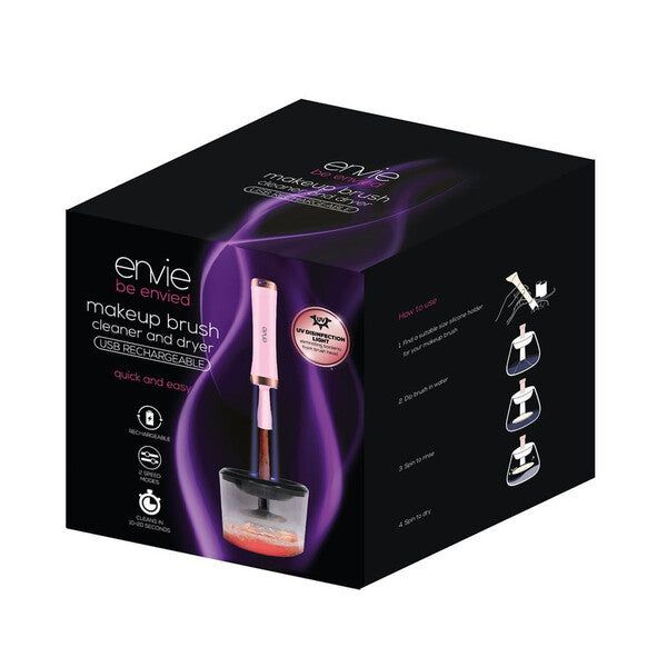 Envie Make Up Brush Cleaner and Dryer USB Rechargeable -Pink