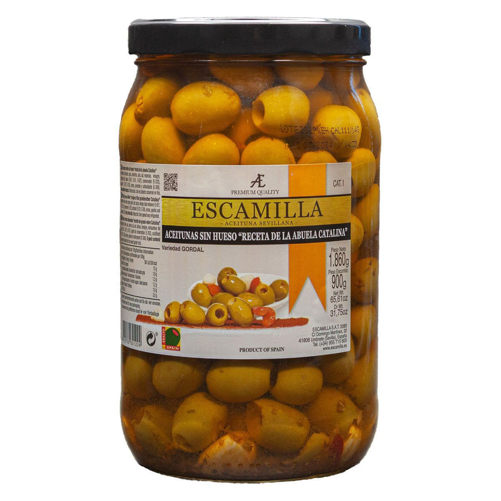 Escamilla Pitted Green Olives, 900g