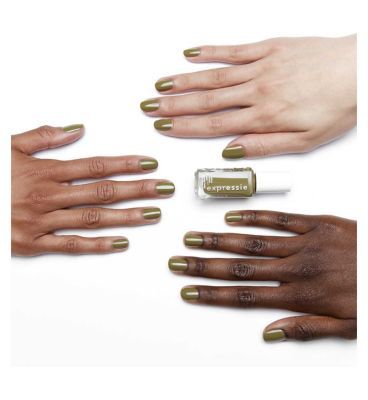 Essie ExprEssie Quick Dry Formula, Khaki Green Nail Polish 320 Precious Cargo Go