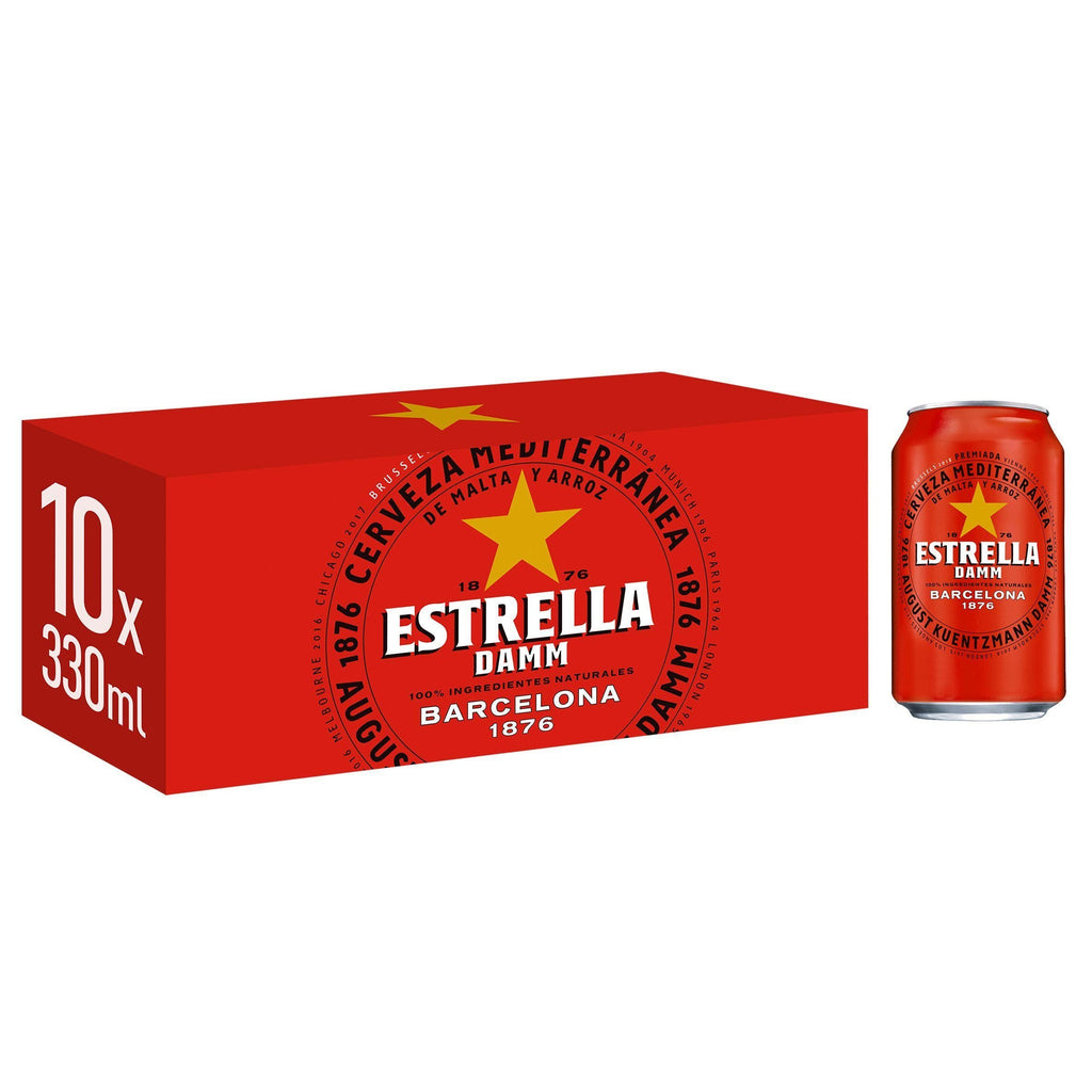 Estrella Damm Lager Beer Cans 10x330ml