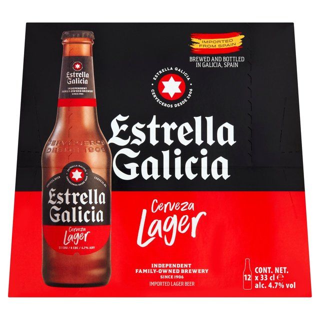 Estrella Galicia Premium Spanish Lager Beer Bottles 4.7%   12 x 330ml