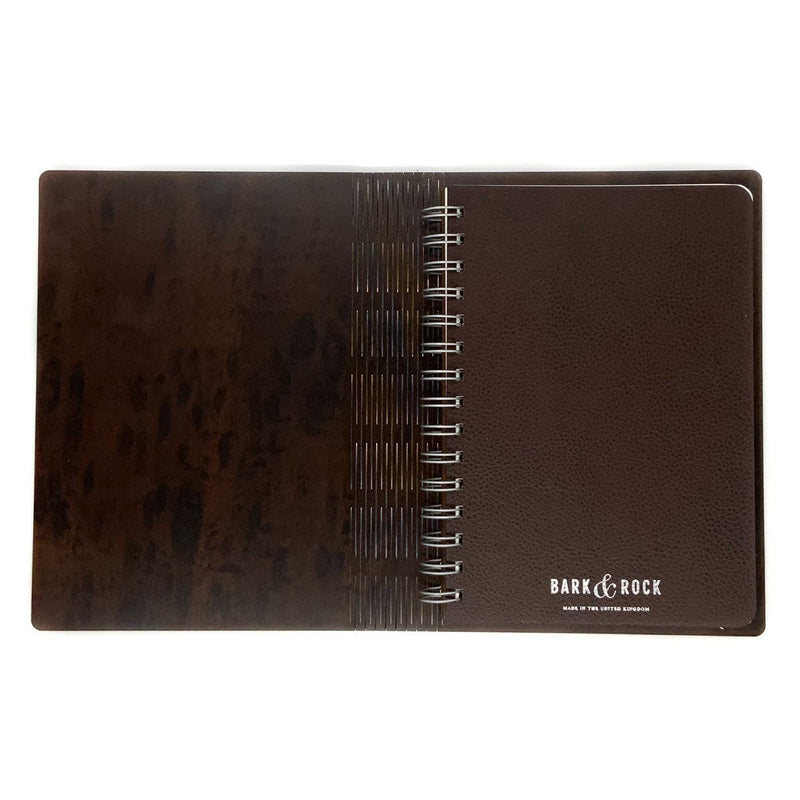 Bark & Rock B5 smoked pommele eucalyptus wood journal, UK version