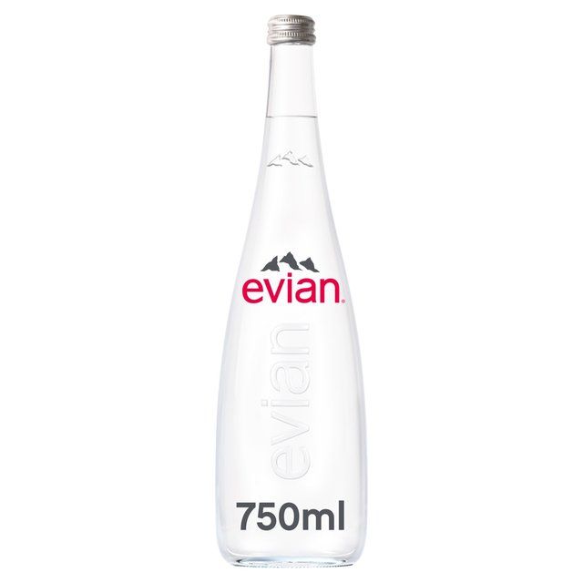 Evian Still Mineral Water Glass Bottle