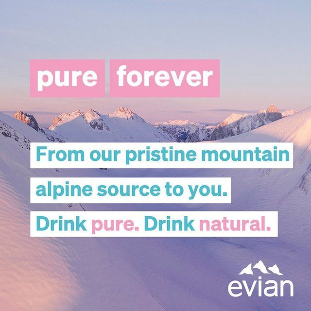 Evian Still Mineral Water Glass Bottle