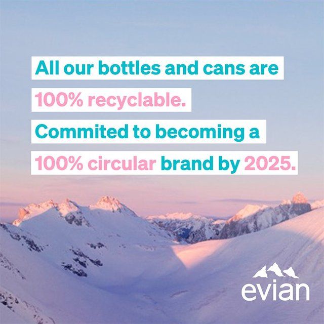 Evian Still Mineral Water Glass Bottle