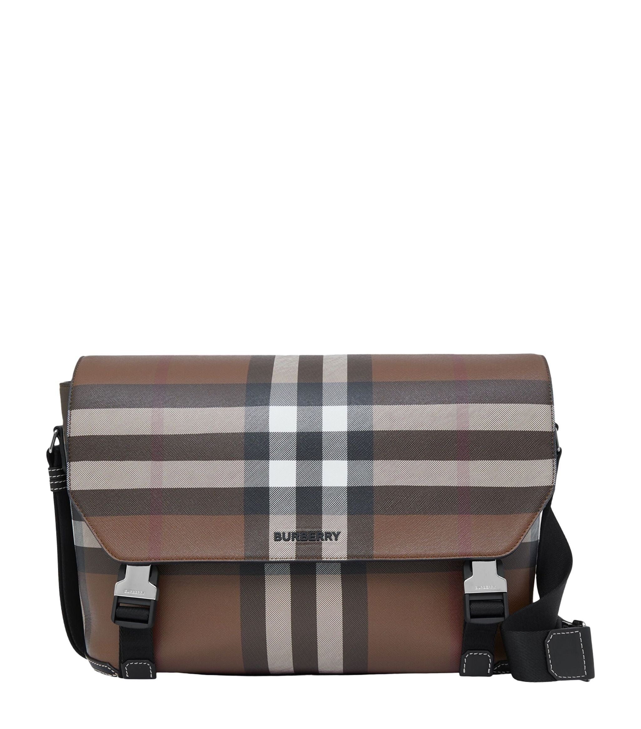 Exaggerated Check Messenger Bag