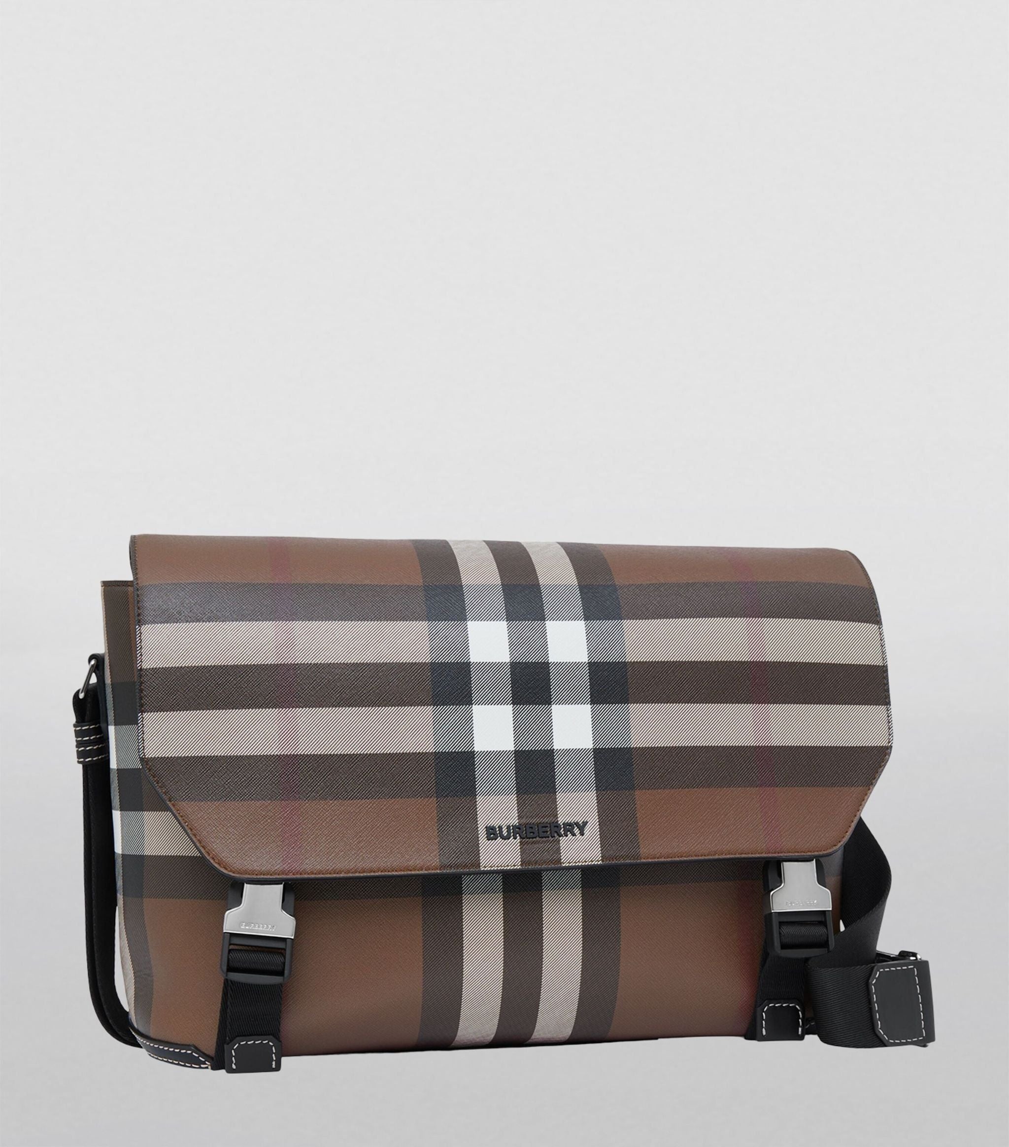 Exaggerated Check Messenger Bag