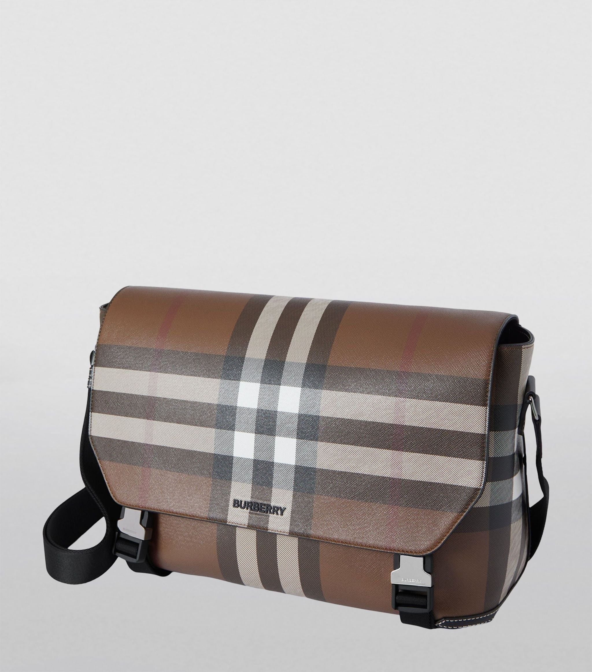 Exaggerated Check Messenger Bag