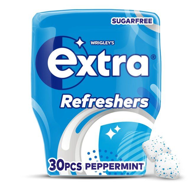 Extra Refreshers Peppermint Sugarfree Chewing Gum Bottle 30 Pieces   67g