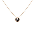 Extra Small Rose Gold and Onyx Amulette de Cartier Necklace