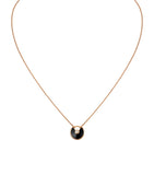 Extra Small Rose Gold and Onyx Amulette de Cartier Necklace