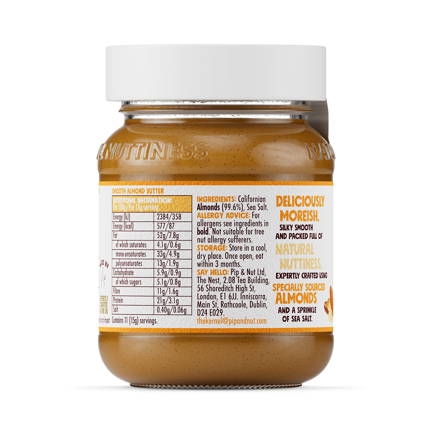Pip & Nut smooth almond butter 170g (British brand)