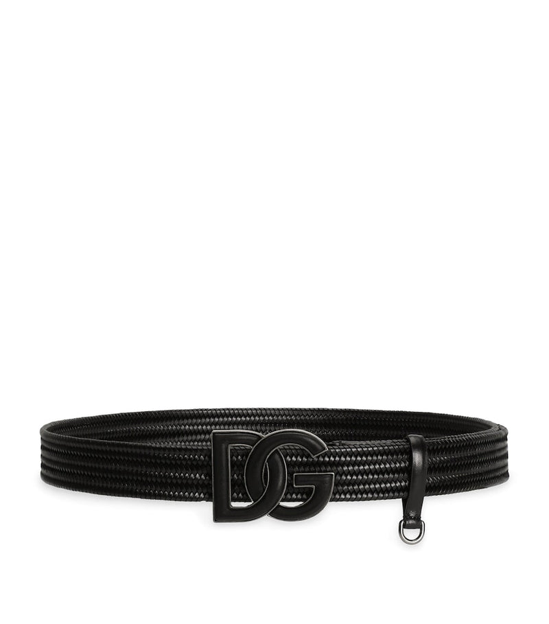 Dolce&Gabbana woven leather belt, Italian craftsmanship, UK version