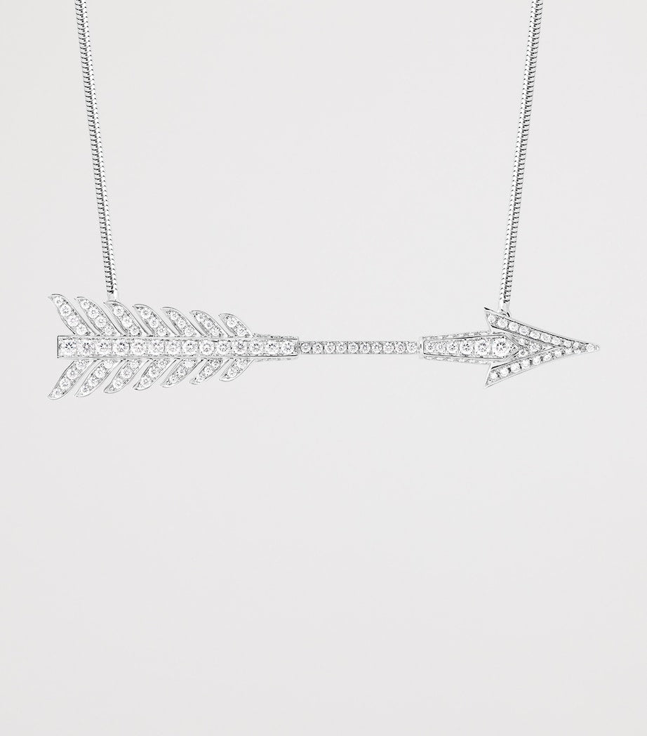 Boucheron white gold diamond Flèche pendant necklace, imported from the UK