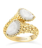 Boucheron Serpent Bohème two-stone ring yellow gold mother-of-pearl - British product