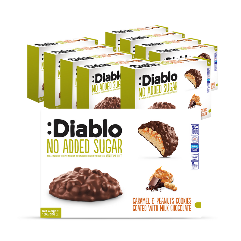 Diablo no added sugar cookies caramel peanut 100g - British product
