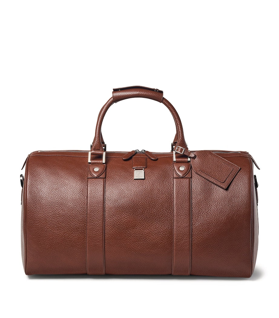 Aspinal of London Boston leather holdall with brass trims, UK version
