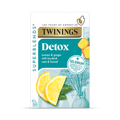Holland & Barrett Twinings Superblends Detox Lemon Flavour Herbal Infusion 20 Tea Bags- Buy online at McGrocer