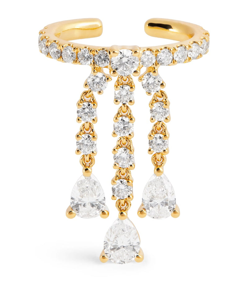 Anita Ko yellow gold diamond fringe ear cuff, UK version