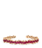 Suzanne Kalan rose gold diamond and ruby shimmer bangle (British brand)