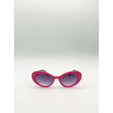 SVNX oval cat-eye sunglasses in hot pink - British product