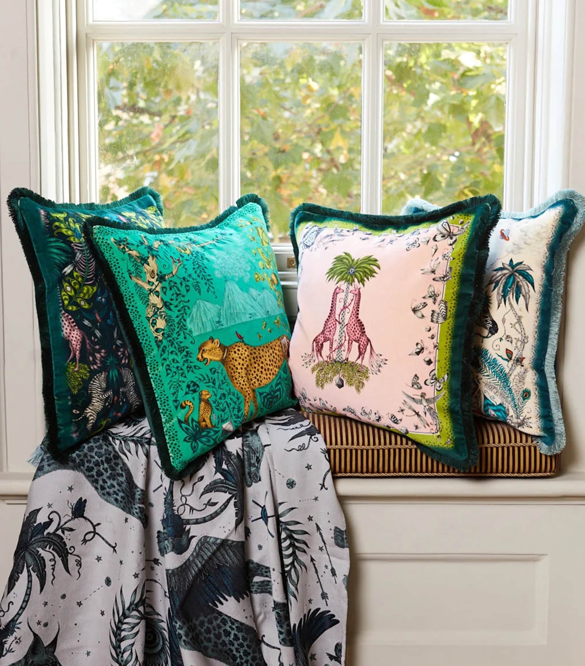 Emma J Shipley velvet cheetah cushion 45cm x 45cm - British product