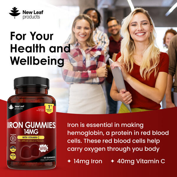 New Leaf Iron Gummies 14mg with vitamin C - British product